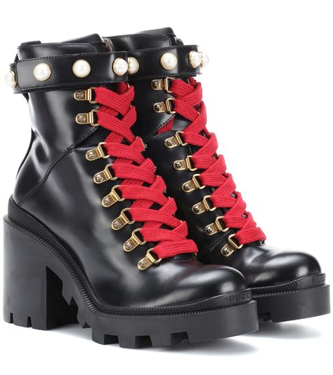 black gucci heeled boots|high top Gucci boots.